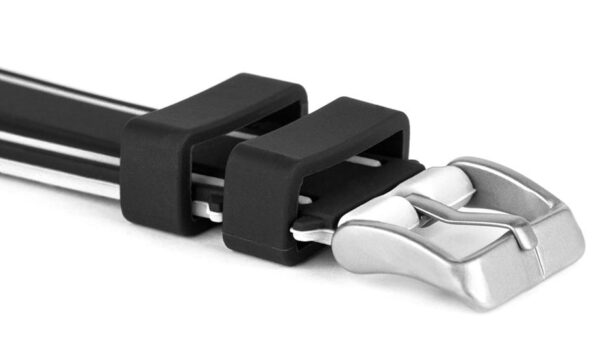 Pasek silikonowy Z04 - czarno-biały - 22 mm