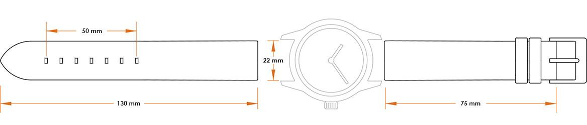 Pasek silikonowy Z05 - pomarańczowy - 22 mm