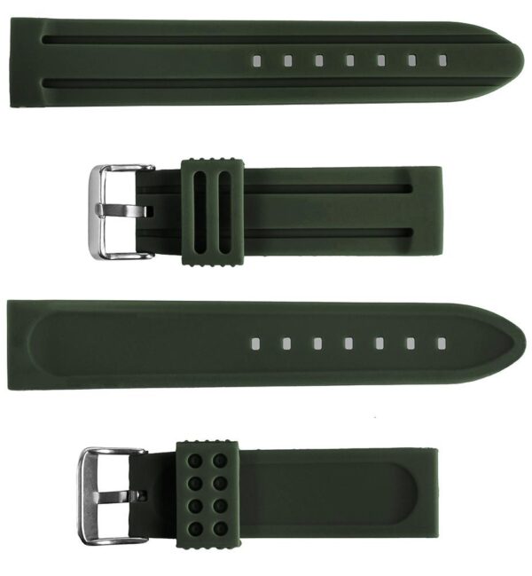 Pasek silikonowy Z05 - khaki - 24 mm