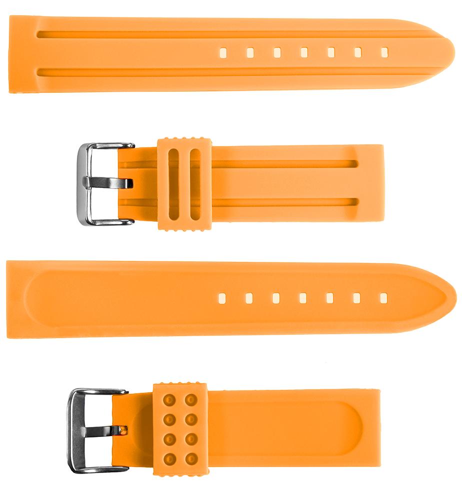 Pasek silikonowy Z05 - pomarańczowy - 22 mm