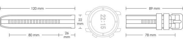 Pasek silikonowy Z06 - czarno-czerwony - 22 mm