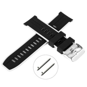 Pasek silikonowy Z06 - czarno-biały - 20 mm