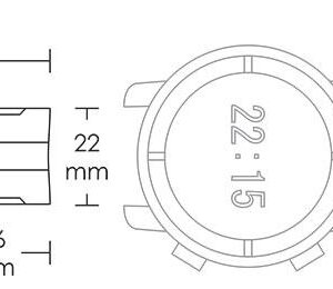 Pasek silikonowy Z08 - czarny - 22 mm