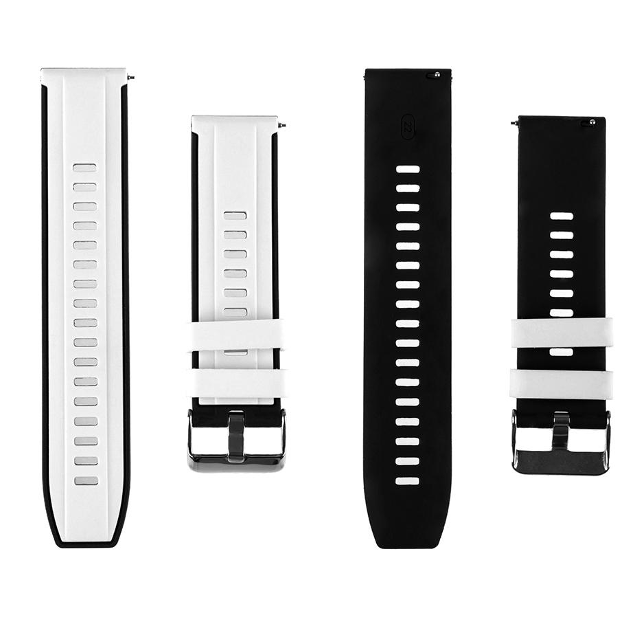 Pasek silikonowy Z08 - biało-czarny - 22 mm