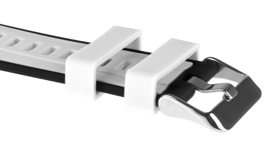 Pasek silikonowy Z08 - biało-czarny - 22 mm