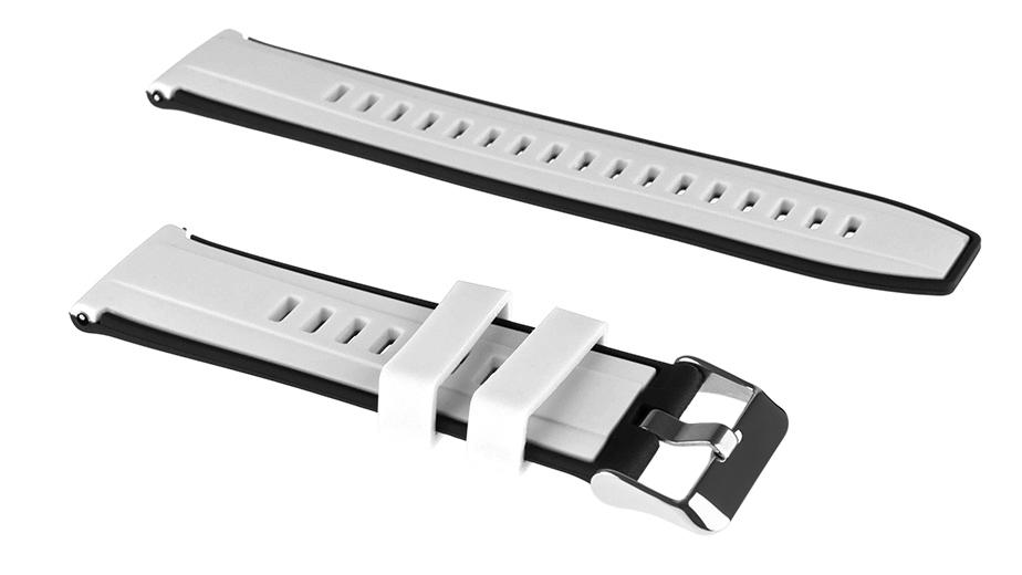 Pasek silikonowy Z08 - biało-czarny - 22 mm