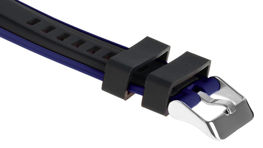 Pasek silikonowy Z08 - czarno-niebieski - 22 mm