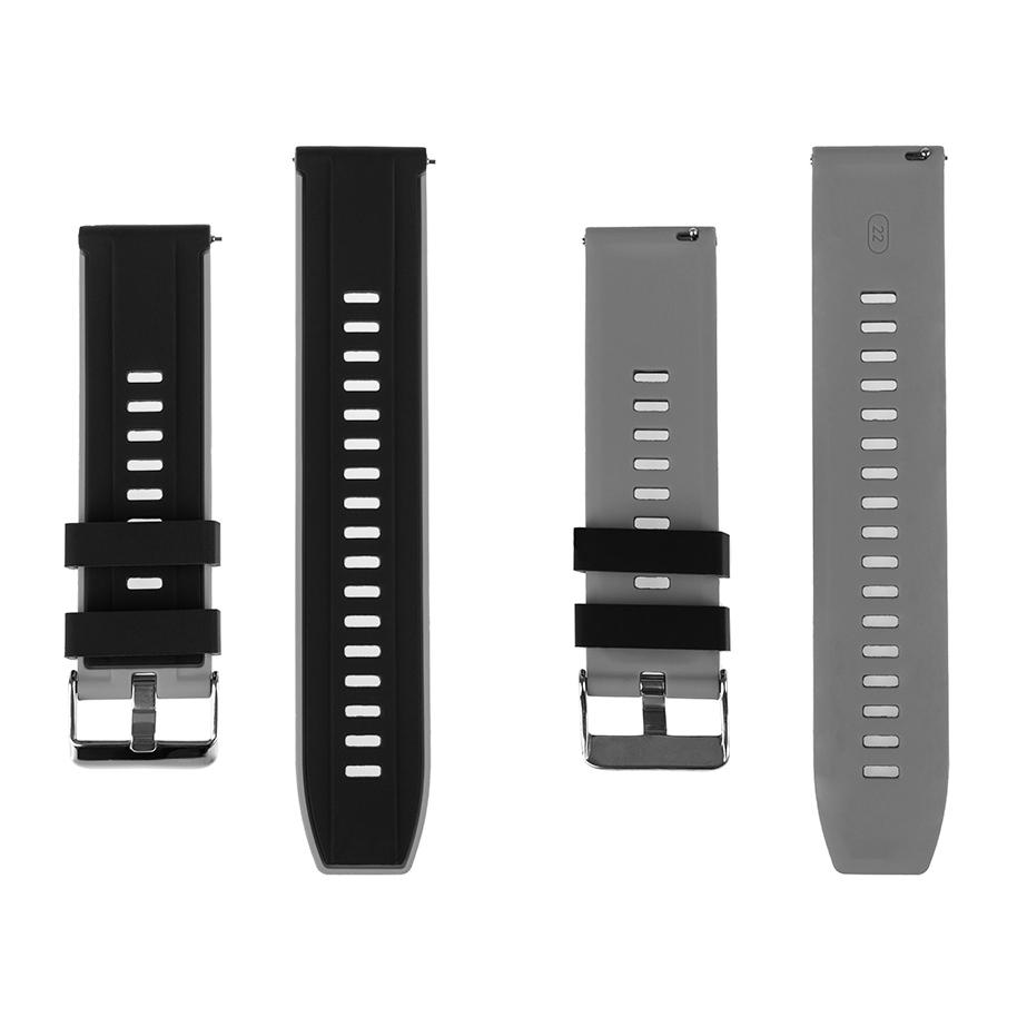 Pasek silikonowy Z08 - czarno-szary - 22 mm