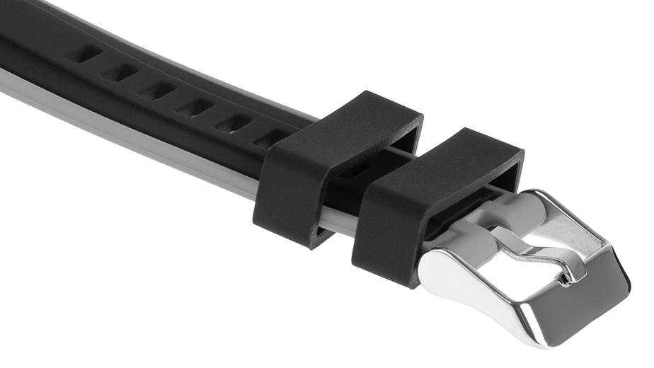 Pasek silikonowy Z08 - czarno-szary - 22 mm