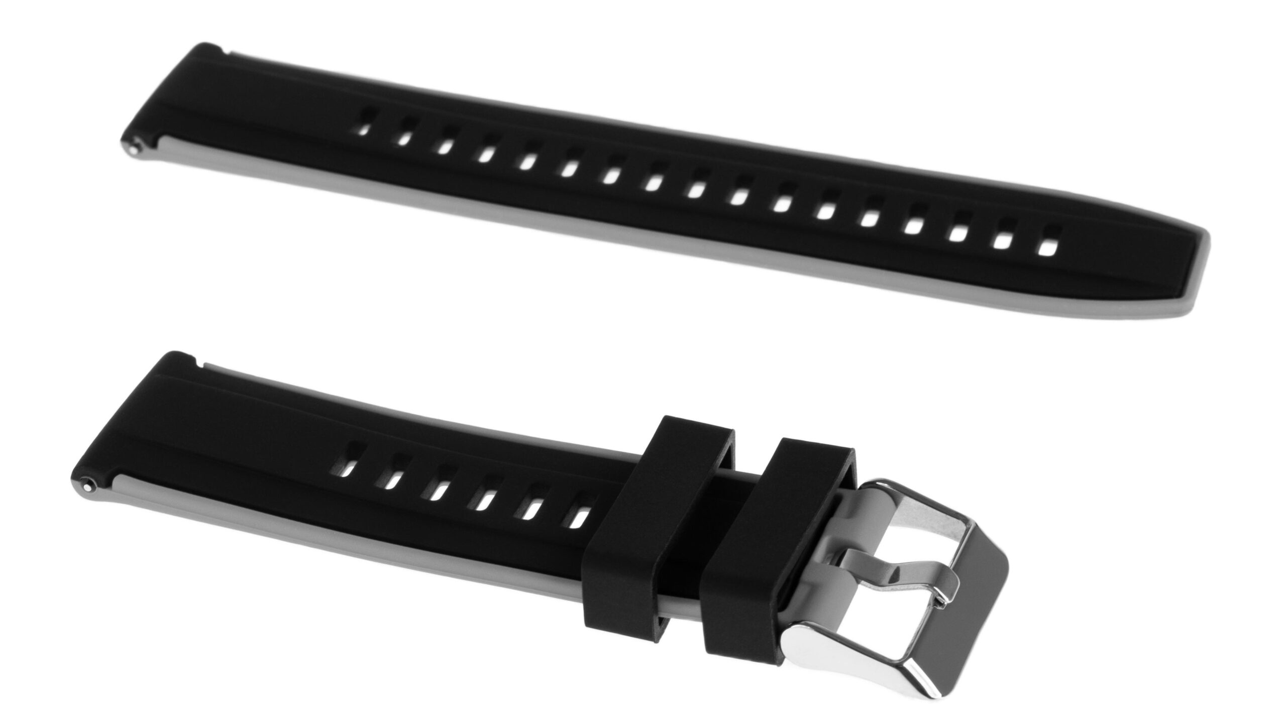 Pasek silikonowy Z08 - czarno-szary - 22 mm