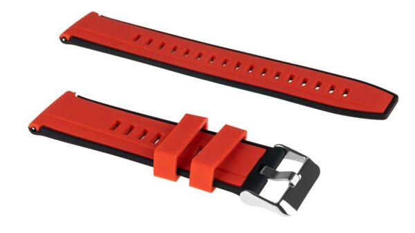 Pasek silikonowy Z08 - czerwono-czarny - 22 mm