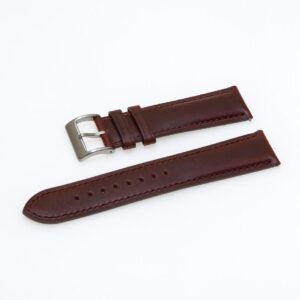 Pasek skórzany Premium A09-20XL - brązowy - brązowa nić - 20 mm