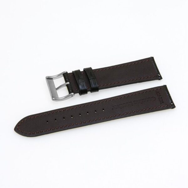 Pasek skórzany Premium A11-22XL - czarny - czarna nić - 22 mm