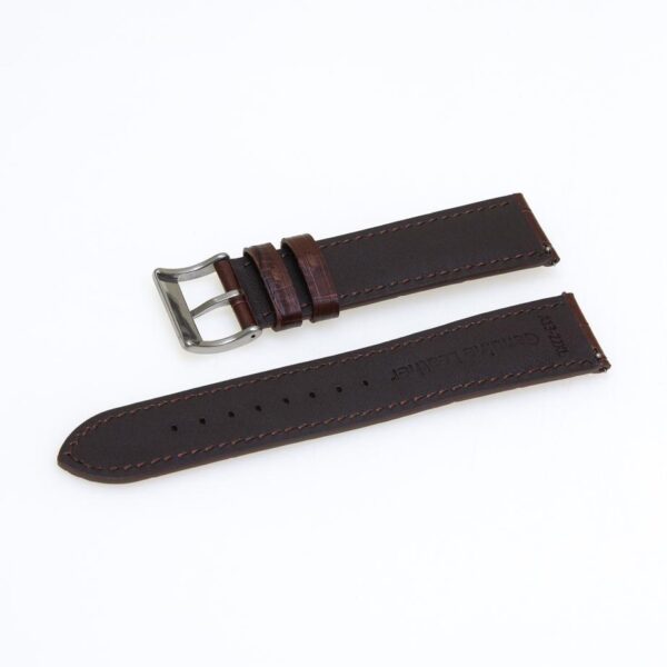 Pasek skórzany Premium A13-22XL - brązowy - brązowa nić - 22 mm
