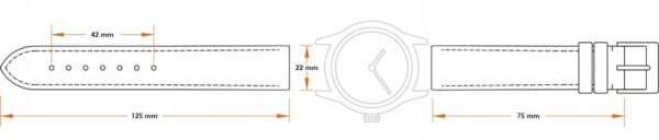 Leather strap C1 - gray - 22 mm