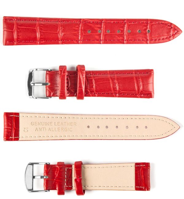 Leather strap C1 - red - 16 mm