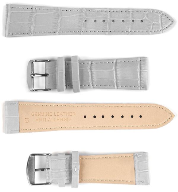 Leather strap C1 - gray - 22 mm