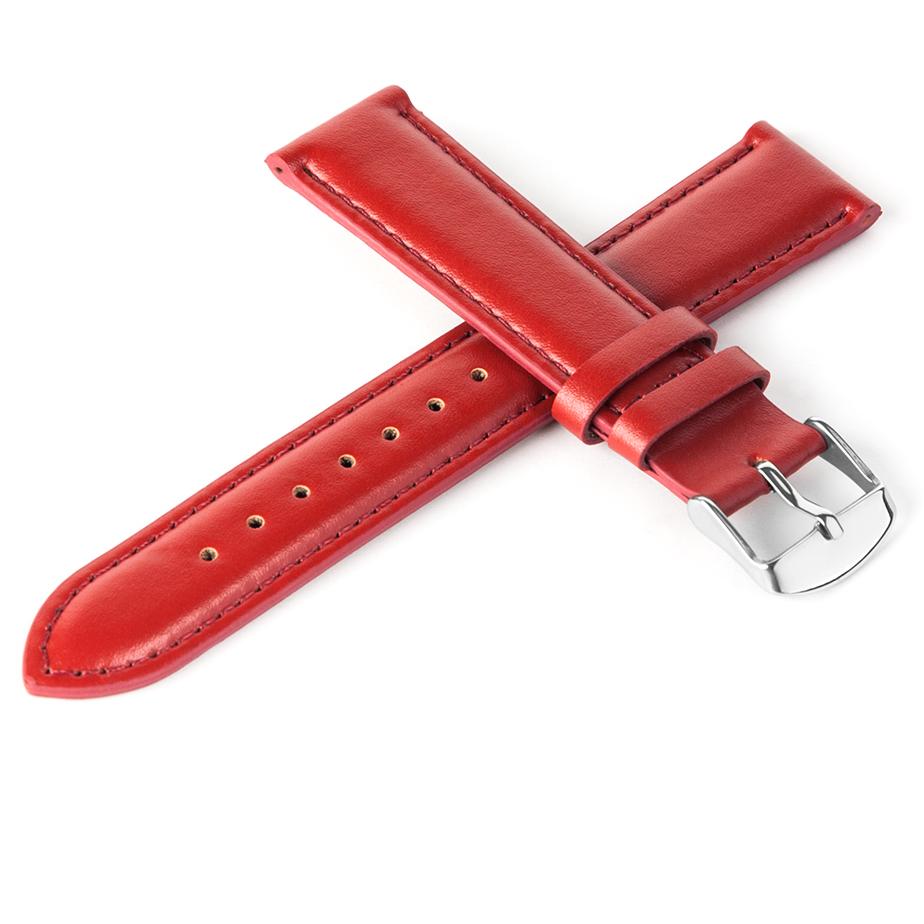 Pasek skórzany C10 - czerwony - 24 mm