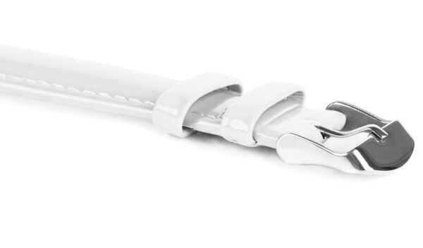 Pasek skórzany C12 - biały - 10 mm