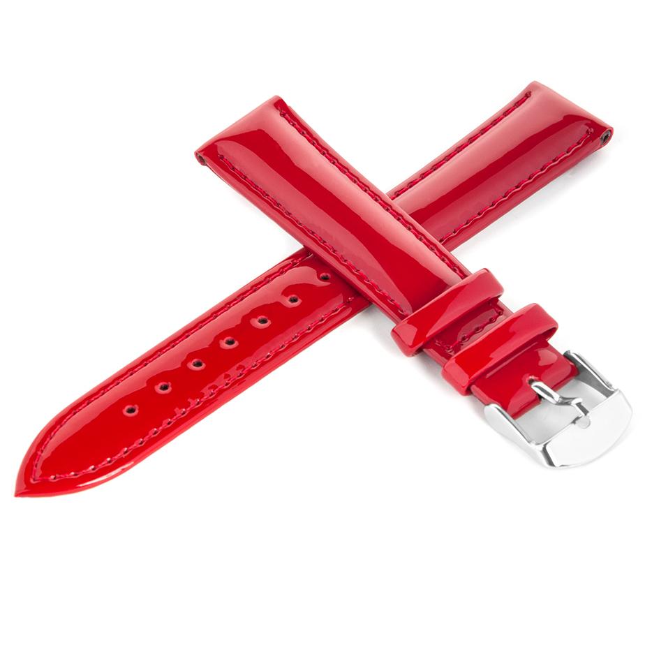 Pasek skórzany C12 - czerwony - 18 mm