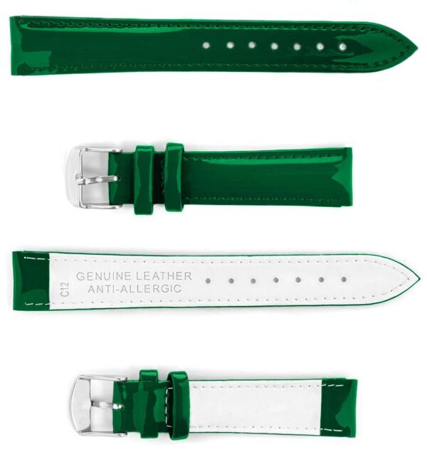 Pasek skórzany C12 - zielony - 12 mm