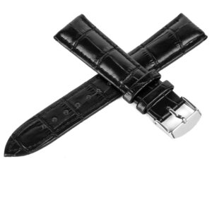 Pasek skórzany C16 - czarno-czarny - 12 mm
