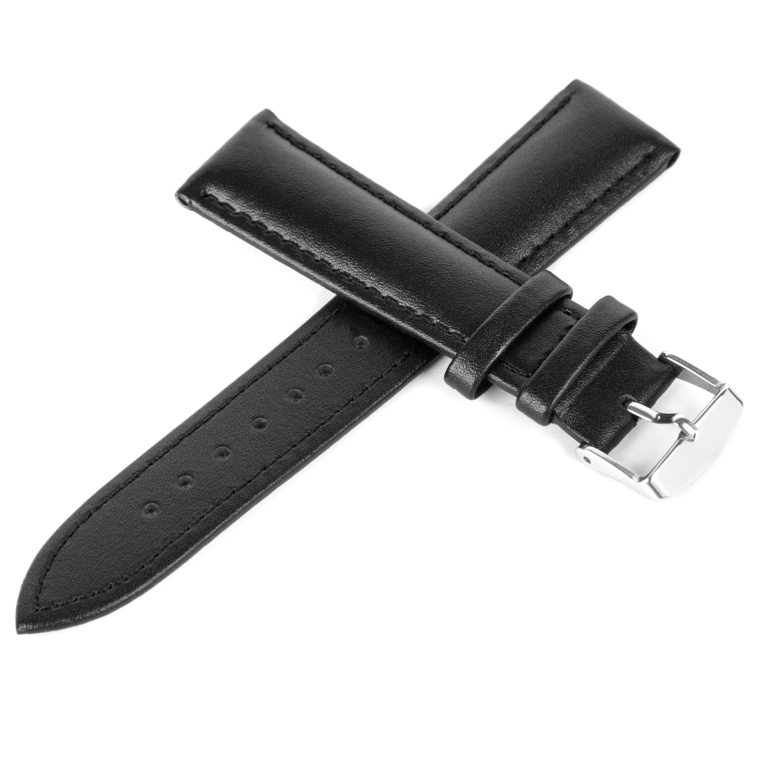 Pasek skórzany C17 - czarno-pomarańczowy - 12 mm