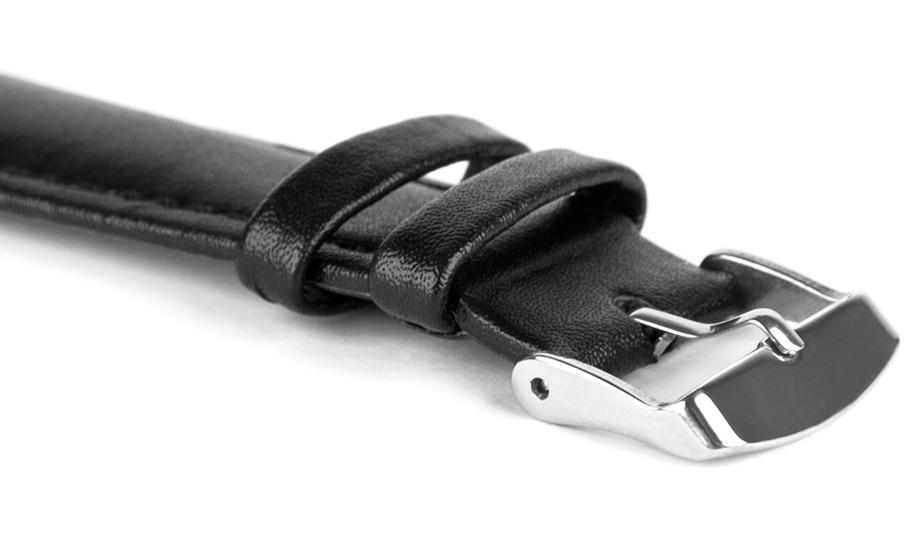 Pasek skórzany C17 - czarno-pomarańczowy - 12 mm