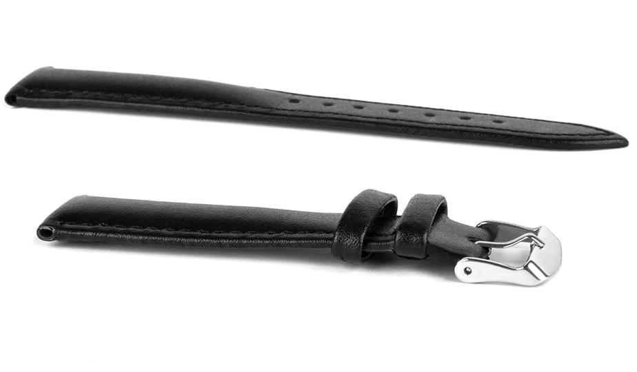 Pasek skórzany C17 - czarno-pomarańczowy - 12 mm