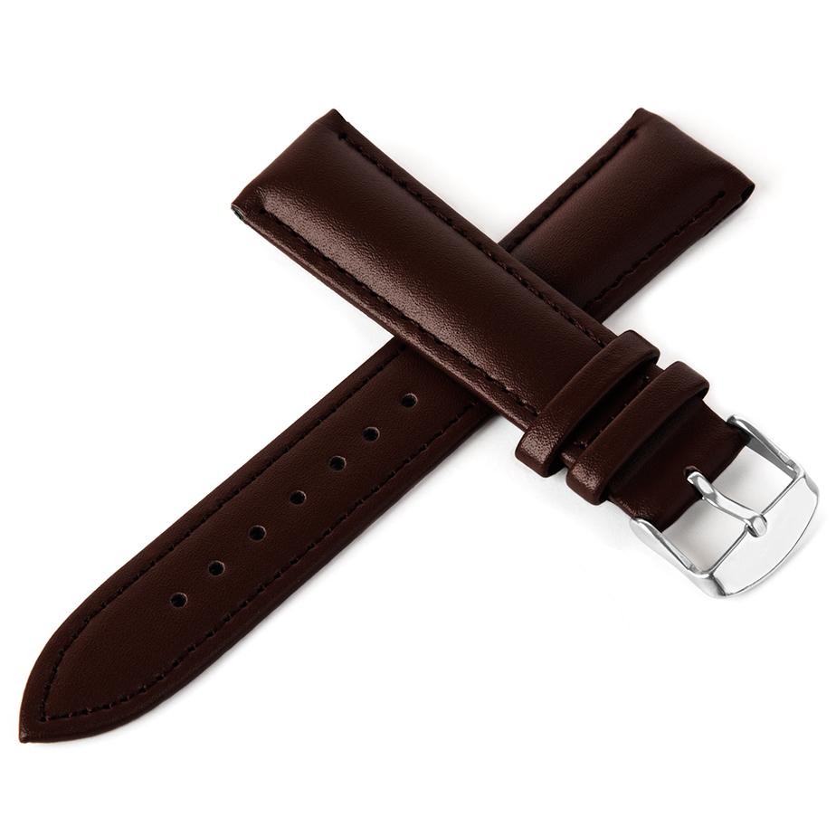 Pasek skórzany C2 - ciemny brąz - 18 mm