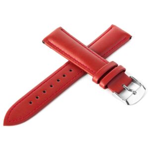Leather strap C2 - red - 12 mm
