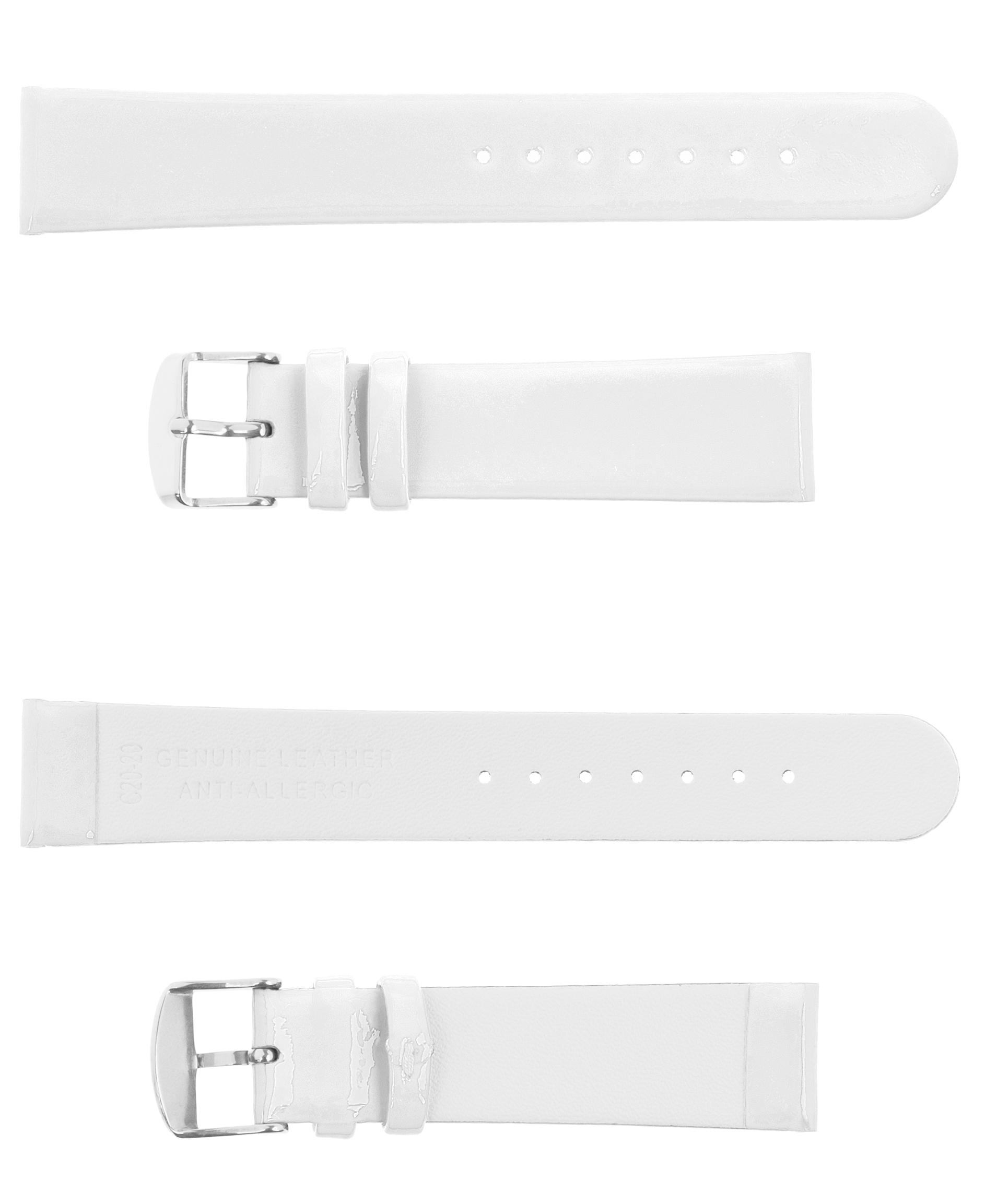 Pasek skórzany C20 - biały - 16 mm