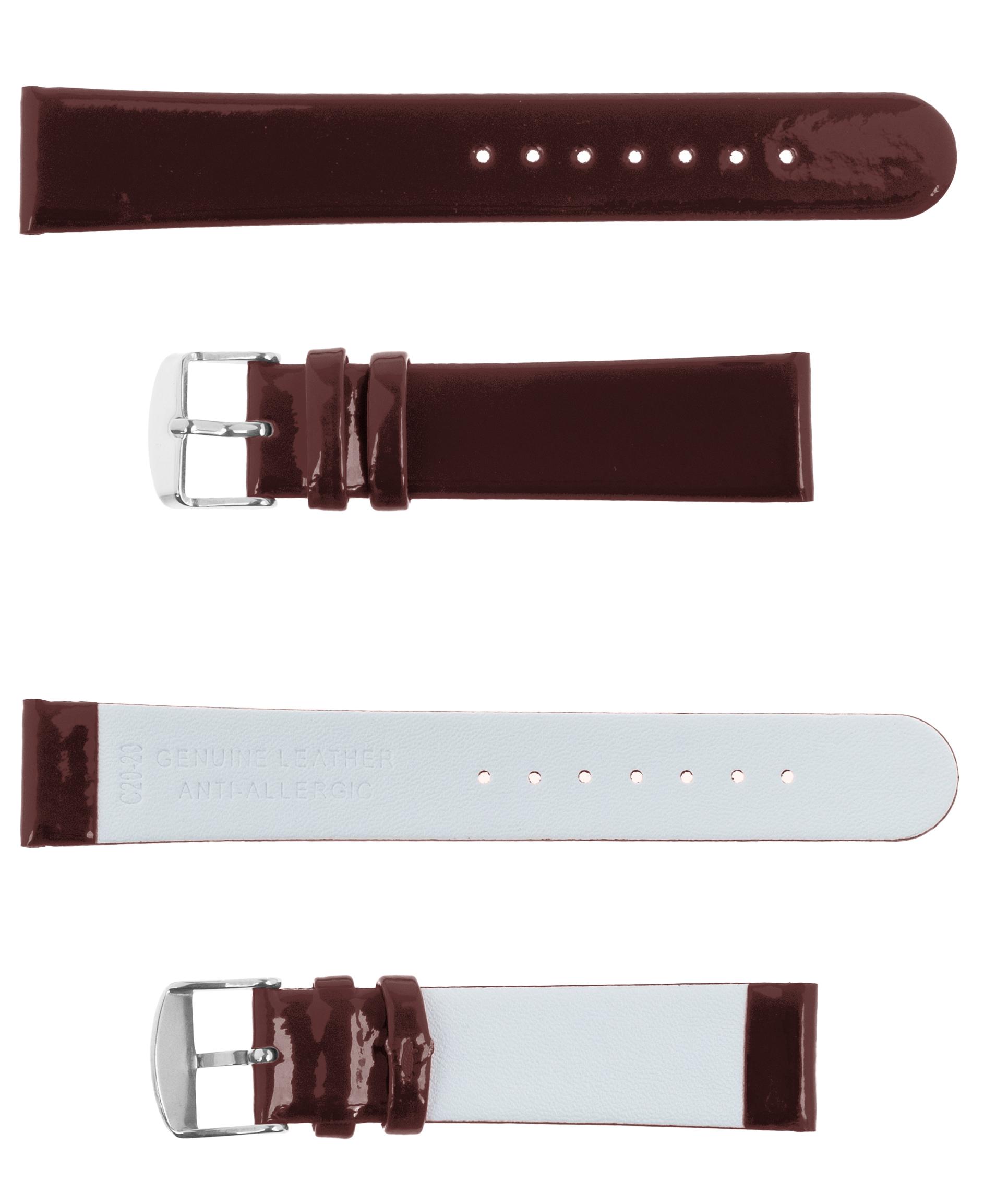 Pasek skórzany C20 - ciemny brąz - 18 mm