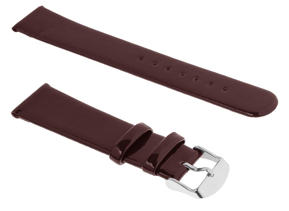 Pasek skórzany C20 - ciemny brąz - 18 mm