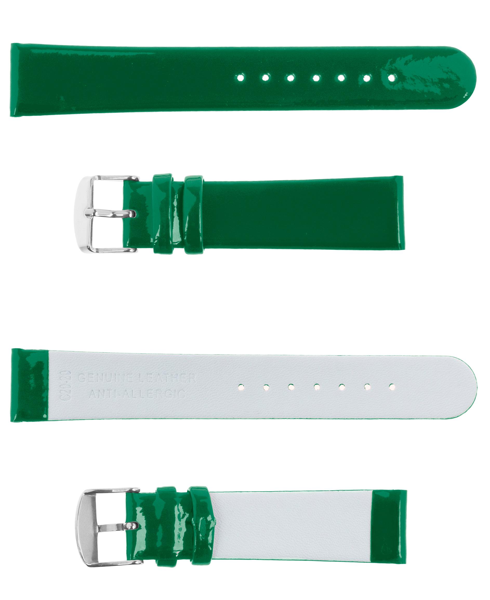 Pasek skórzany C20 - zielony - 22 mm