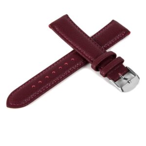 Pasek skórzany C3 - bordowy - 22 mm