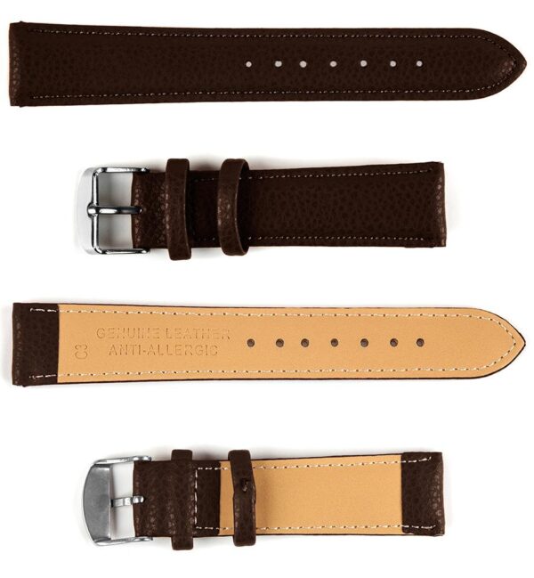 Pasek skórzany C3 - ciemny brąz - 22 mm