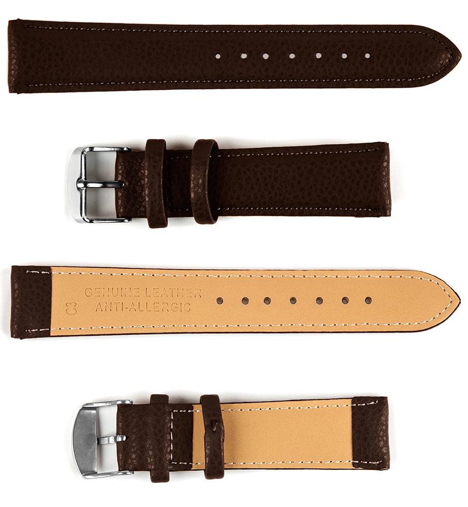 Pasek skórzany C3 - ciemny brąz - 14 mm