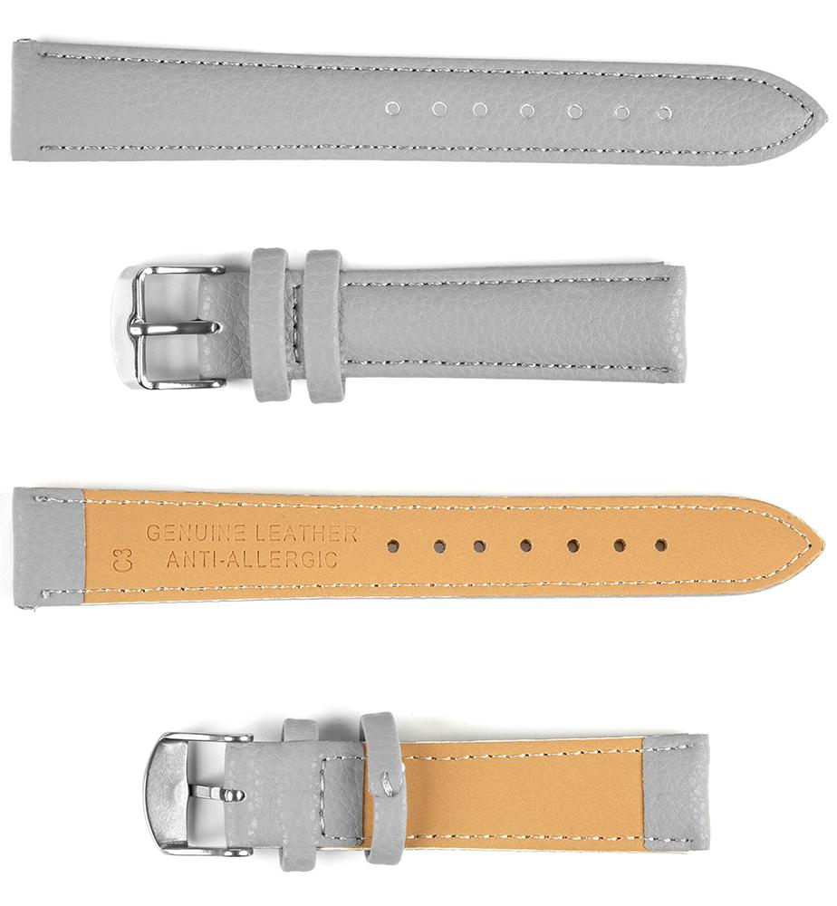Pasek skórzany C3 - szary - 22 mm