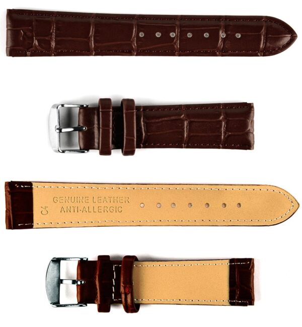 Pasek skórzany C4 - ciemny brąz - 22 mm
