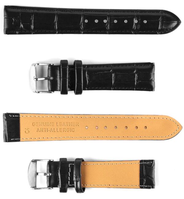 Pasek skórzany C4 - czarny - 22 mm