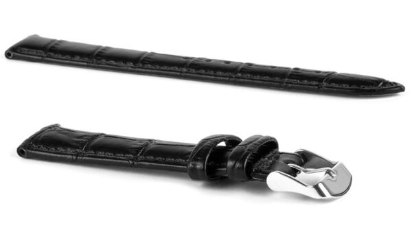 Pasek skórzany C6 - czarno-czarny - 20 mm