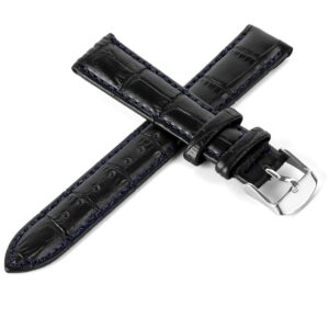 Pasek skórzany C6 - czarno-granatowy - 18 mm