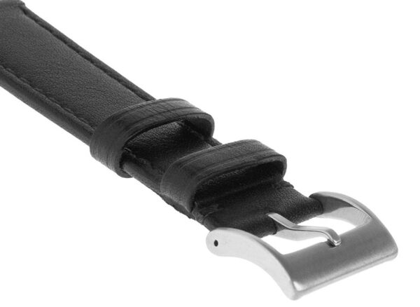 Pasek skórzany Premium A04-20 - czarny - czarna nić - 20 mm