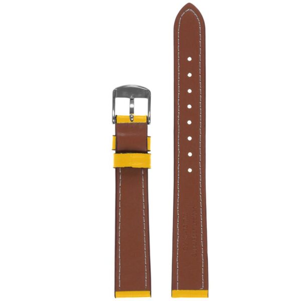 Pasek skórzany SuperFiber C21XL - musztardowy - musztardowa nić - 18 mm