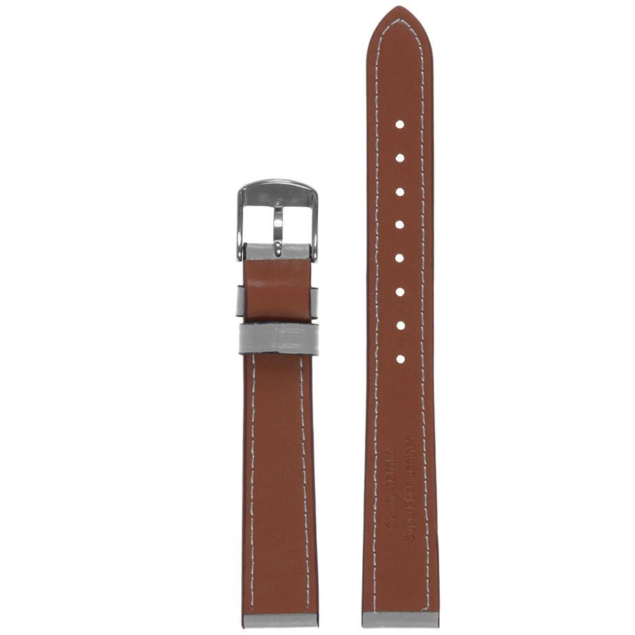 Pasek skórzany SuperFiber C21XL - szary - szara nić - 18 mm