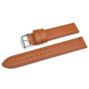 Pasek skórzany SuperFiber C22XL - jasny brąz - brązowa nić - 22 mm