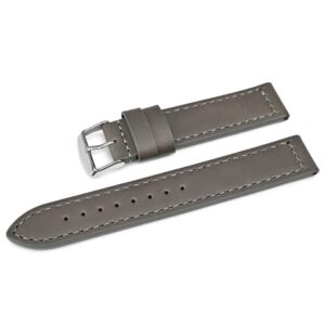 Pasek skórzany SuperFiber C22XL - szary - szara nić - 22 mm