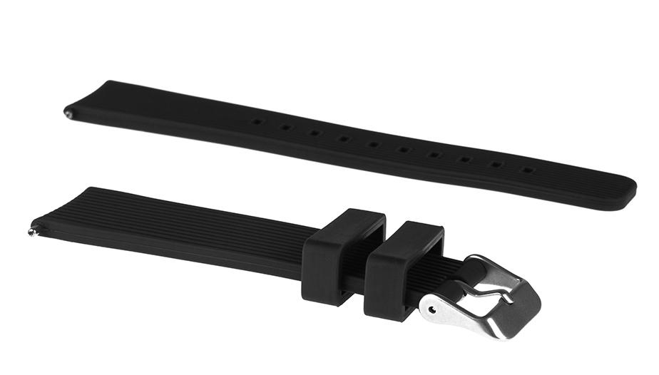 Pasek silikonowy Z07 - czarny - 20 mm