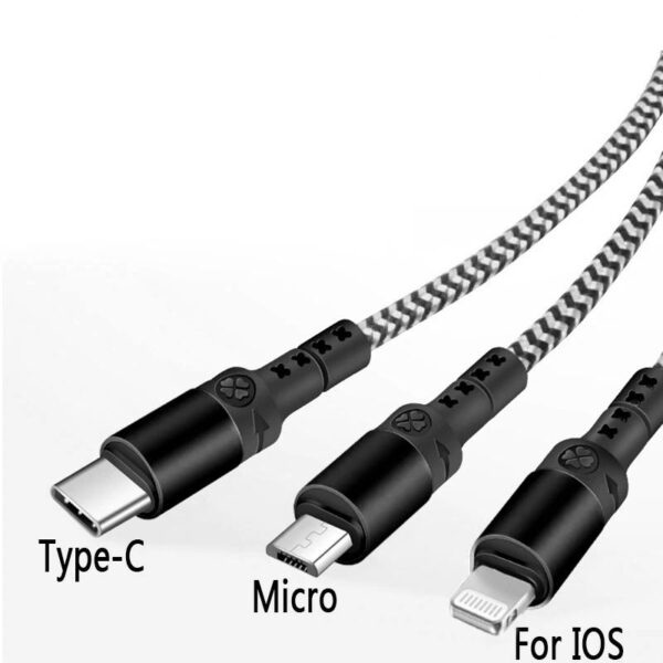 Wzmocniony kabel Ampere 5w1 - eXtremestyle® - 1.2 m - czarny